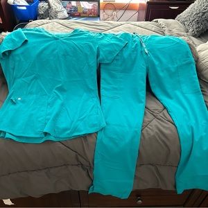 Med Couture Aqua Blue Scrub Set